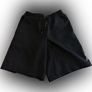 Black Athletic Drawstring Shorts with compression under